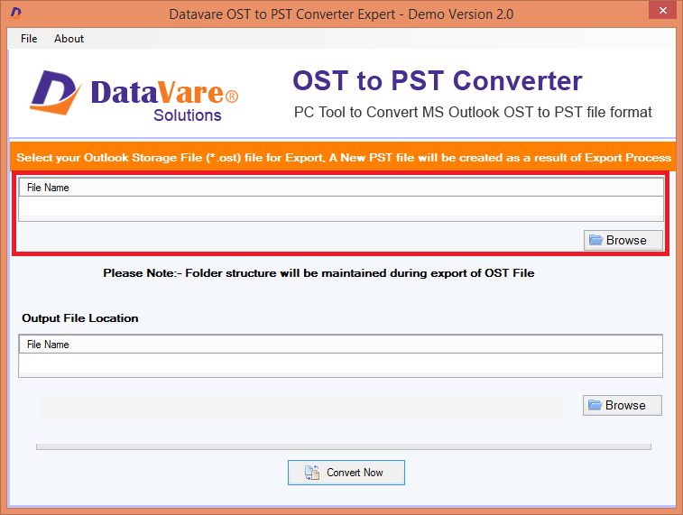 screenshot of DataVare OST to PST Converter