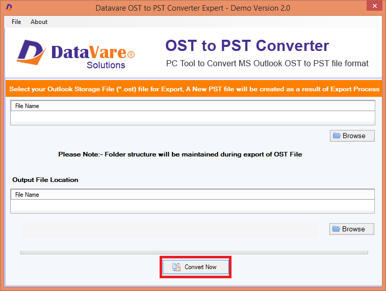 screenshot of DataVare OST to PST Converter