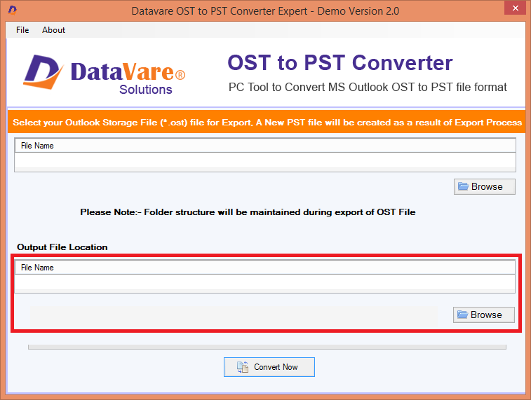screenshot of DataVare OST to PST Converter