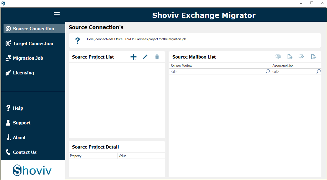 screenshot of Shoviv Exchange Migration Tool