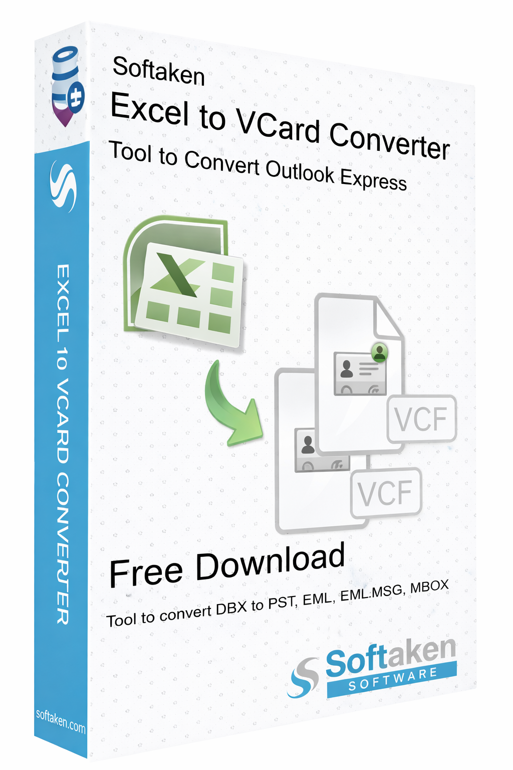 screenshot of Softaken Excel to vCard Converter