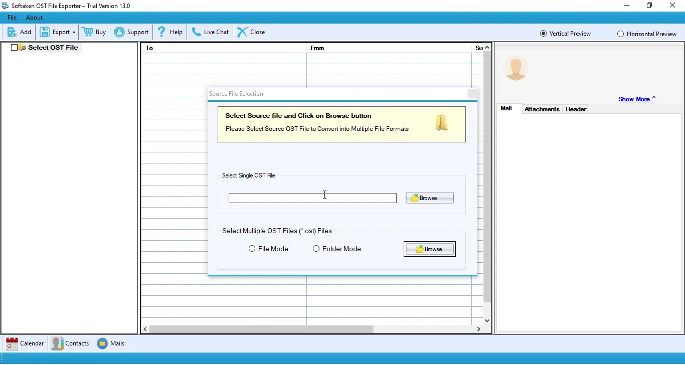 screenshot of Softaken OST to PST Converter