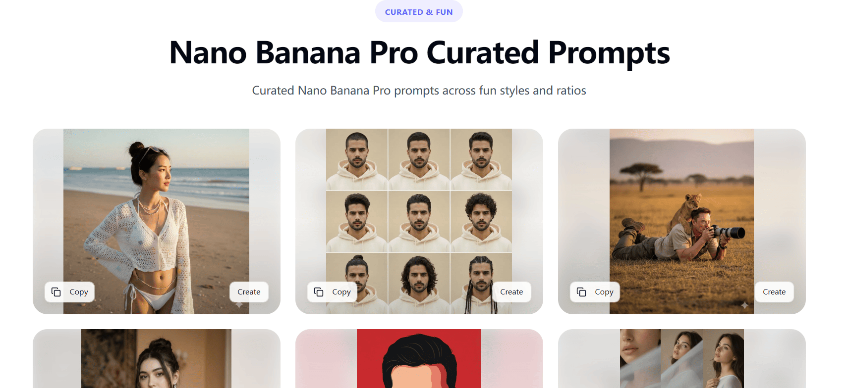 screenshot of Nano Banana Prompts