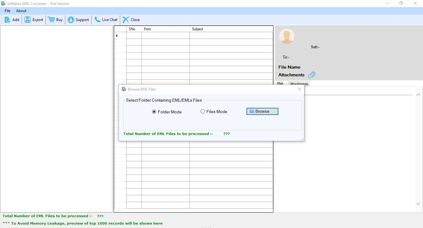 screenshot of Softaken EML to PST Converter