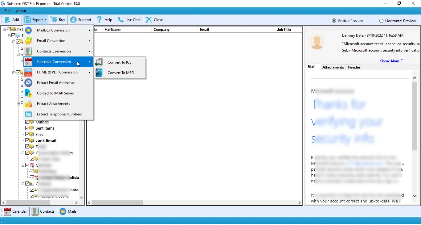 screenshot of Softaken OST Conversion Suite