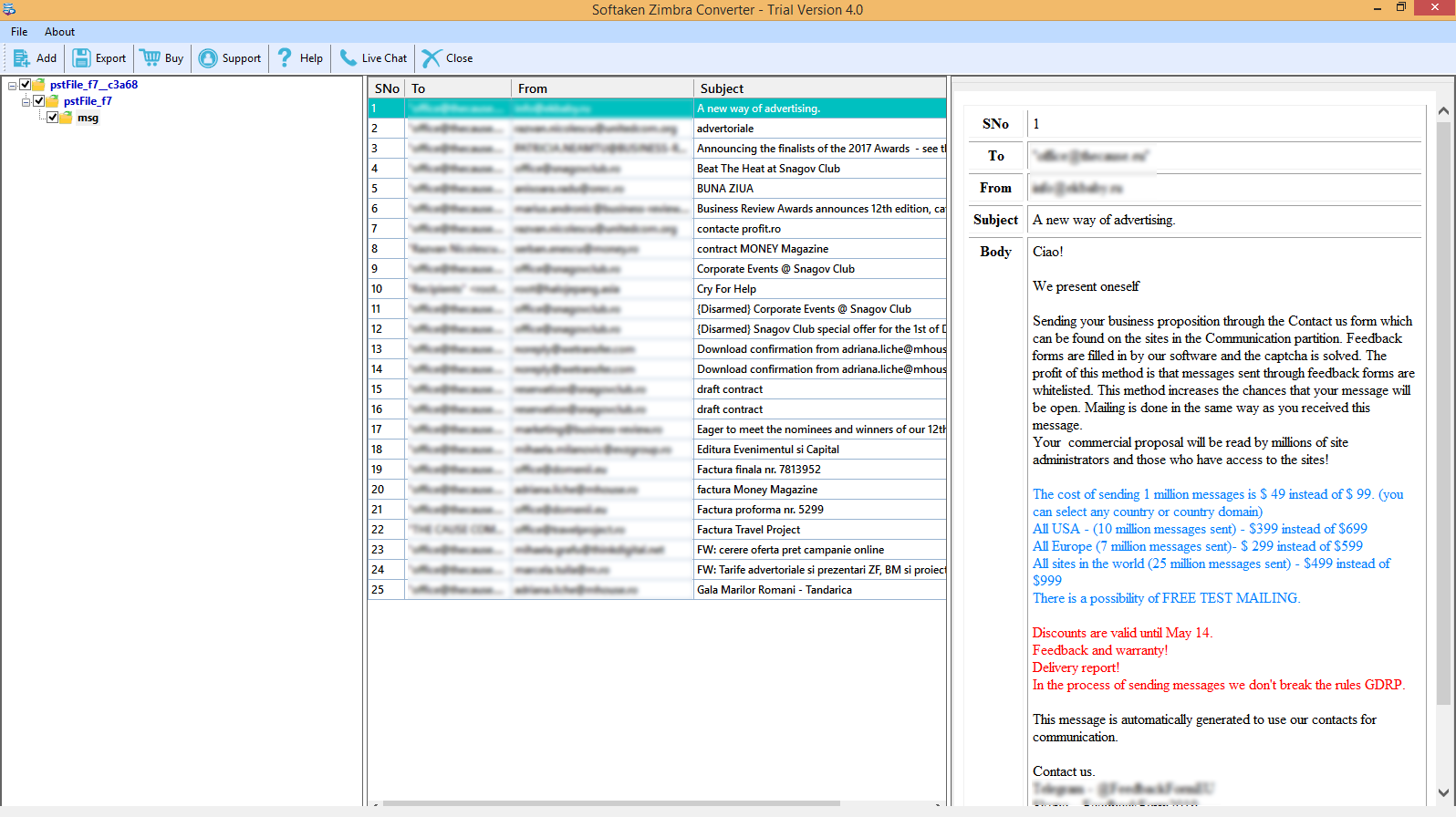 screenshot of Softaken TGZ to MBOX Converter Tool