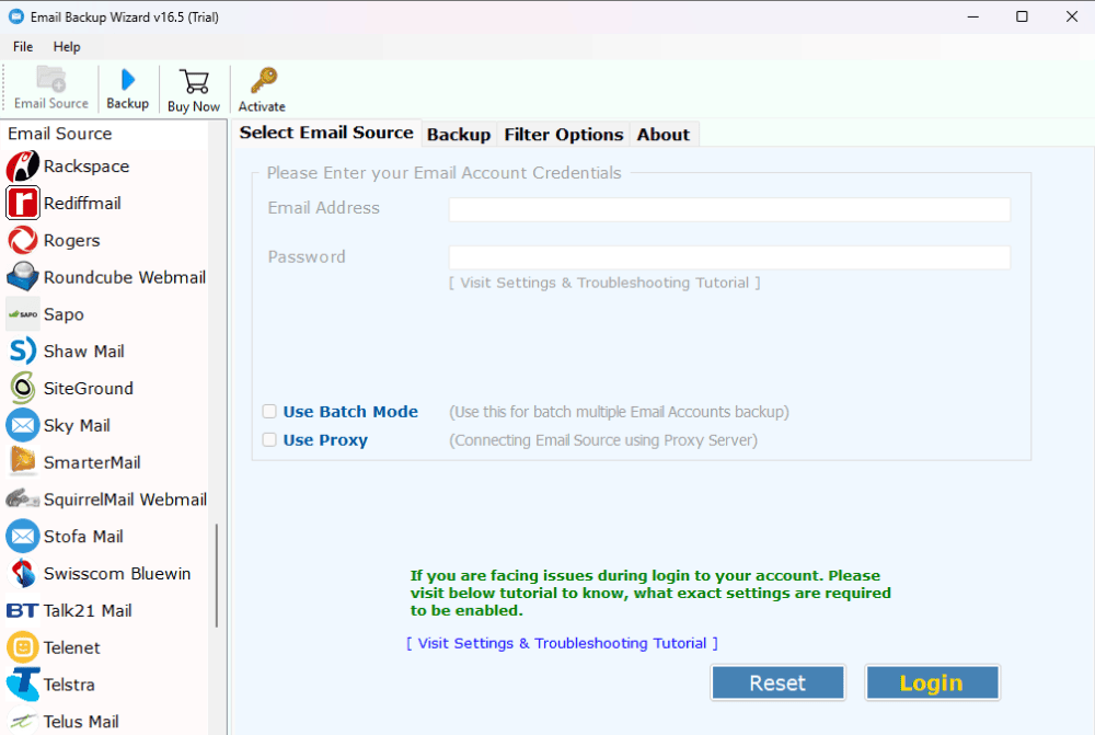 screenshot of BitRecover Email Backup Wizard