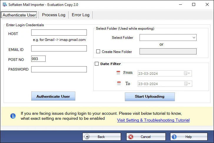 screenshot of Softaken PST to Office 365 Importer
