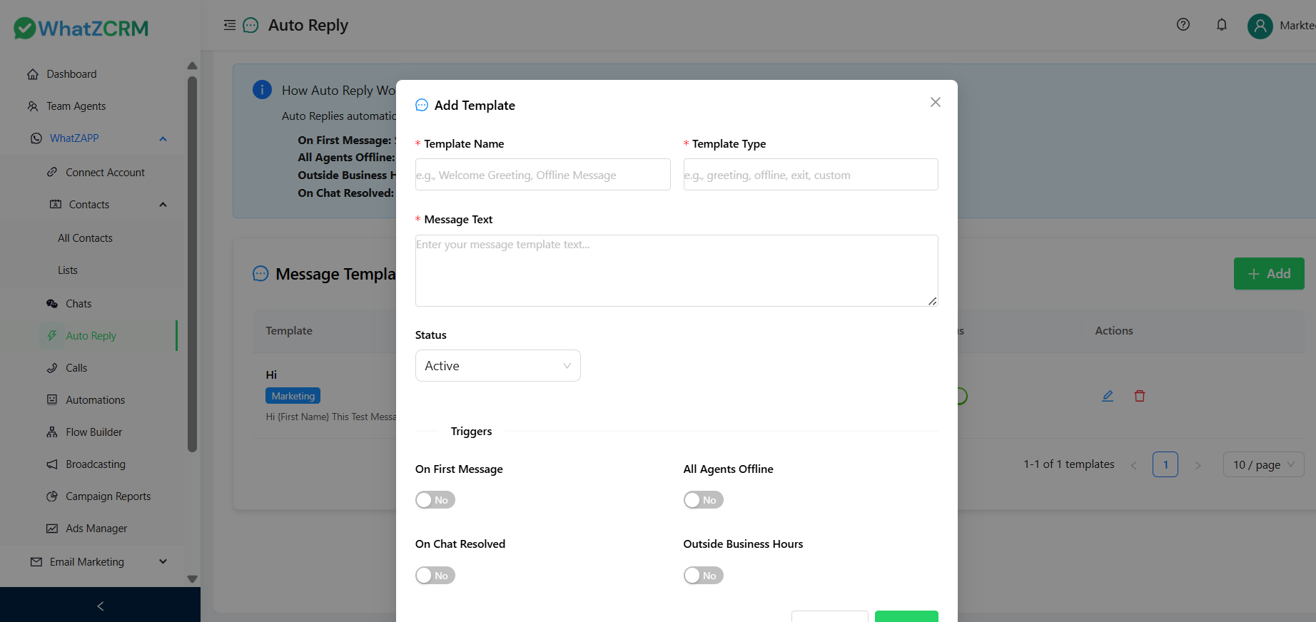 screenshot of WhatZCRM