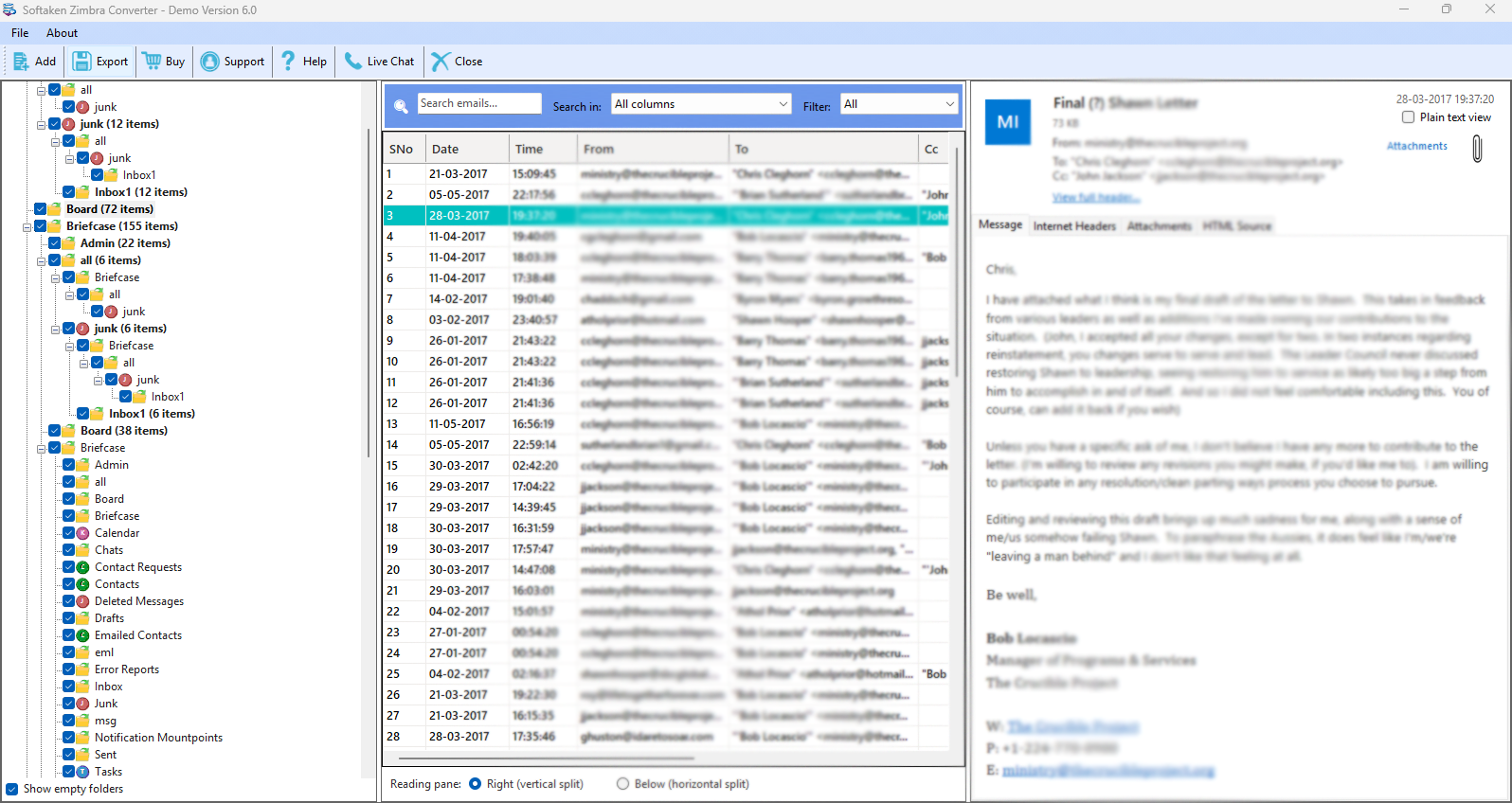 screenshot of Softaken TGZ to PST Converter Tool