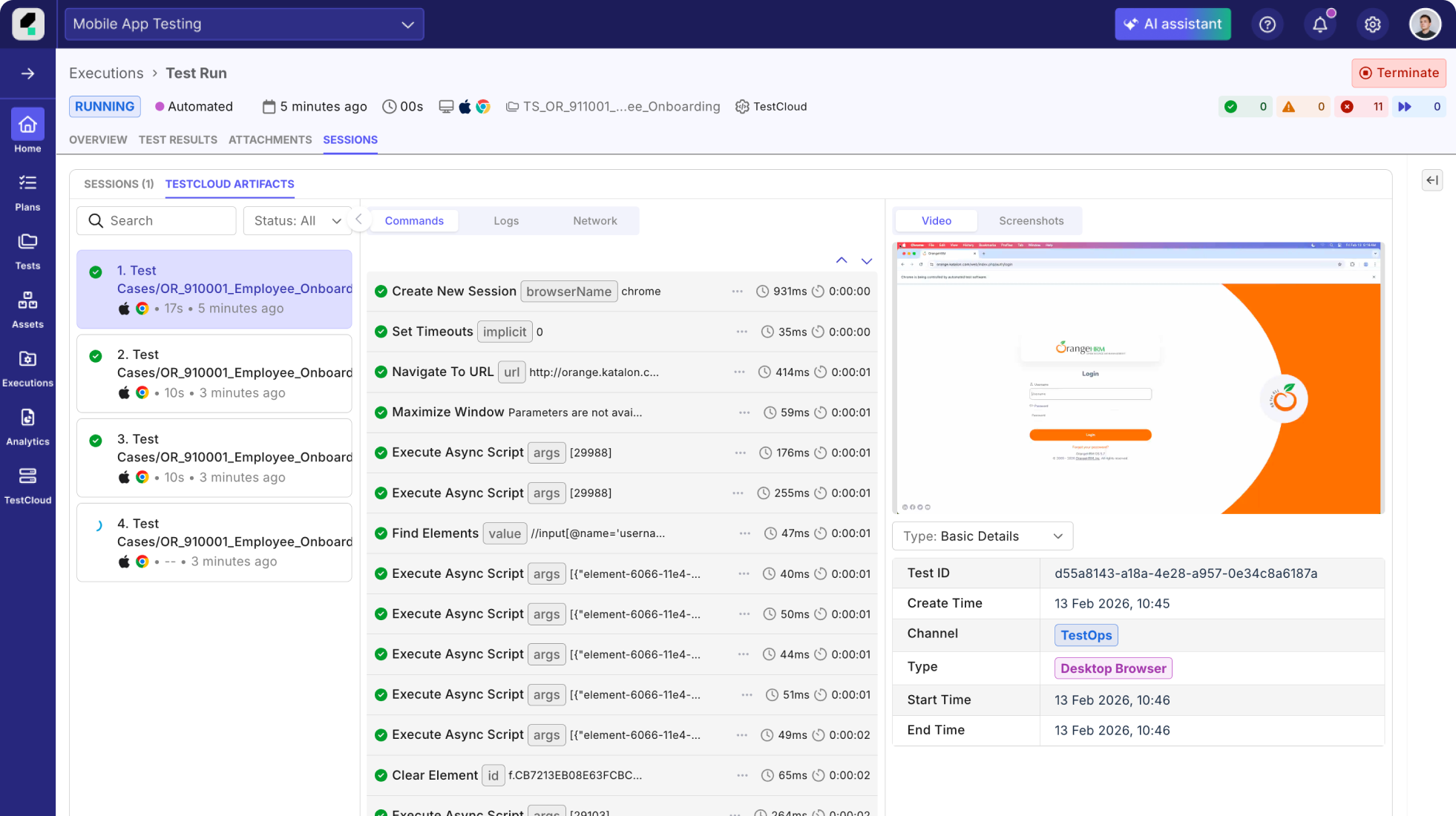screenshot of Katalon True Platform