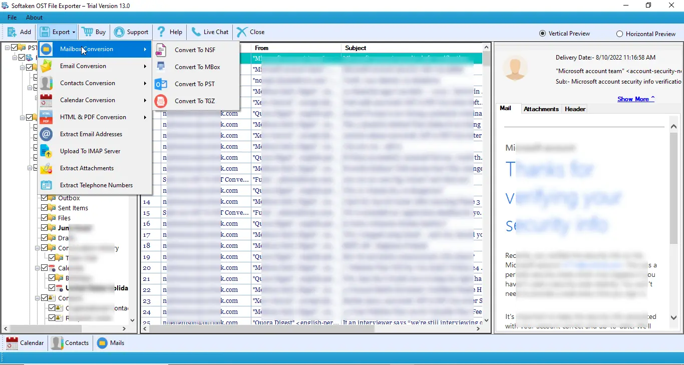 screenshot of Softaken OST to MBOX Converter