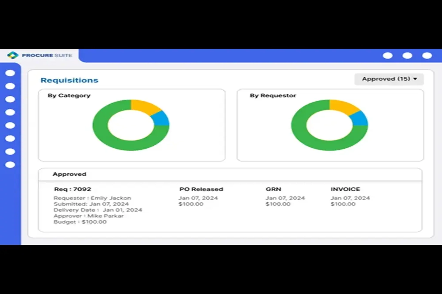 screenshot of PROCURE SUITE