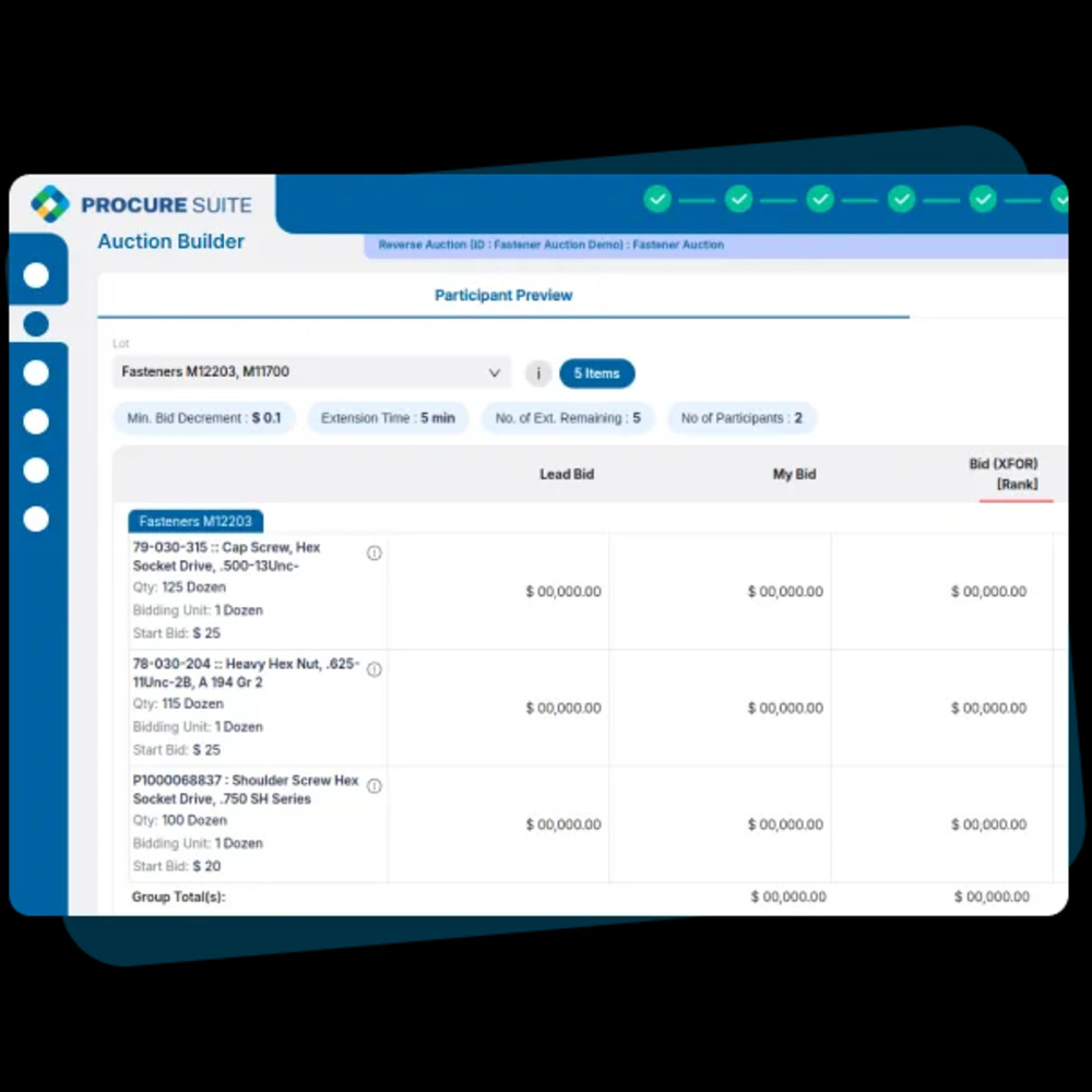 screenshot of PROCURE SUITE