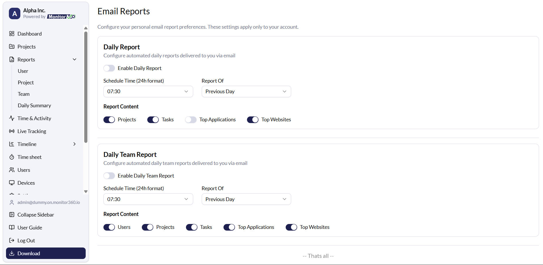 screenshot of Monitor360