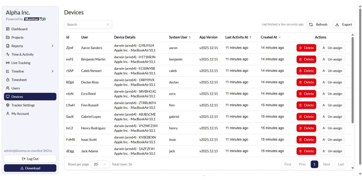 screenshot of Monitor360