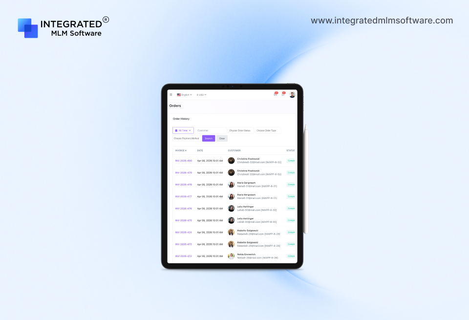 screenshot of Integrated MLM Software