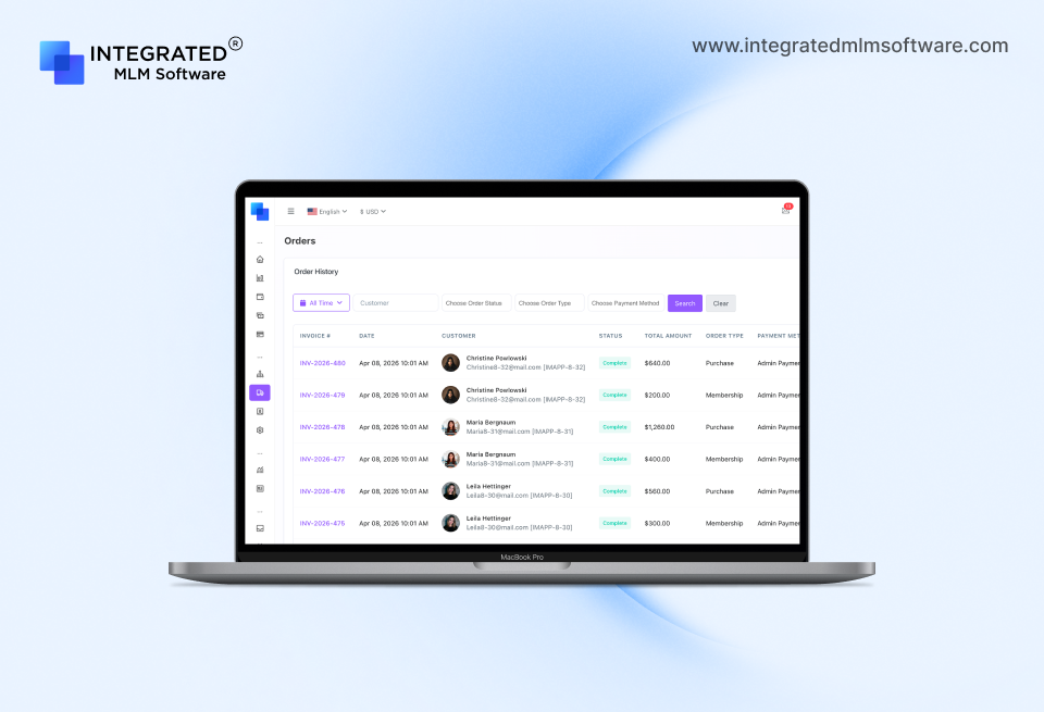 screenshot of Integrated MLM Software