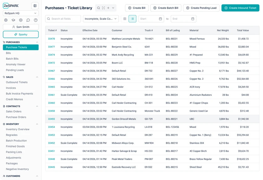 screenshot of reSpark Software