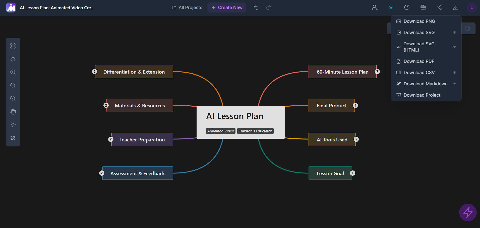 screenshot of MindMap AI