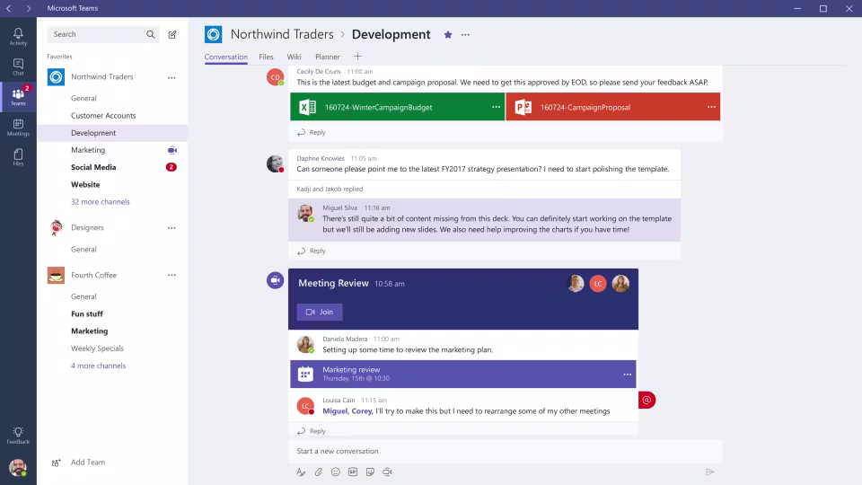 screenshot of Microsoft Teams
