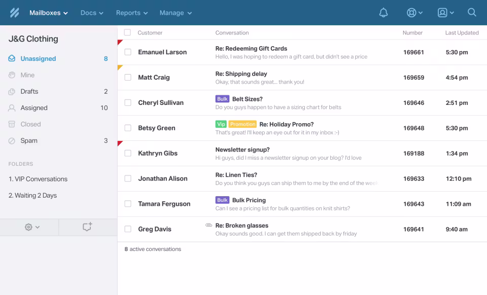 screenshot of Help Scout