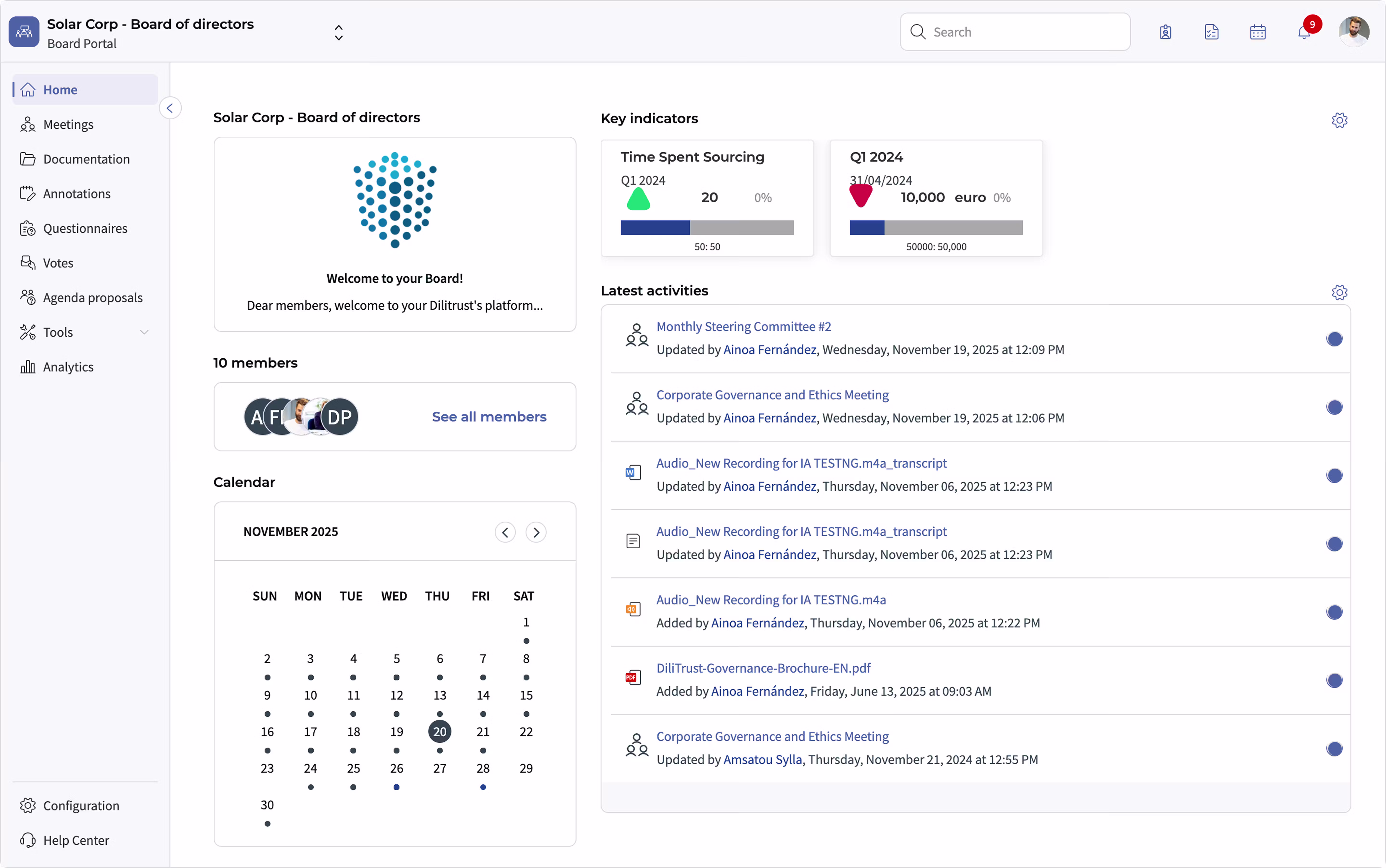 screenshot of DiliTrust