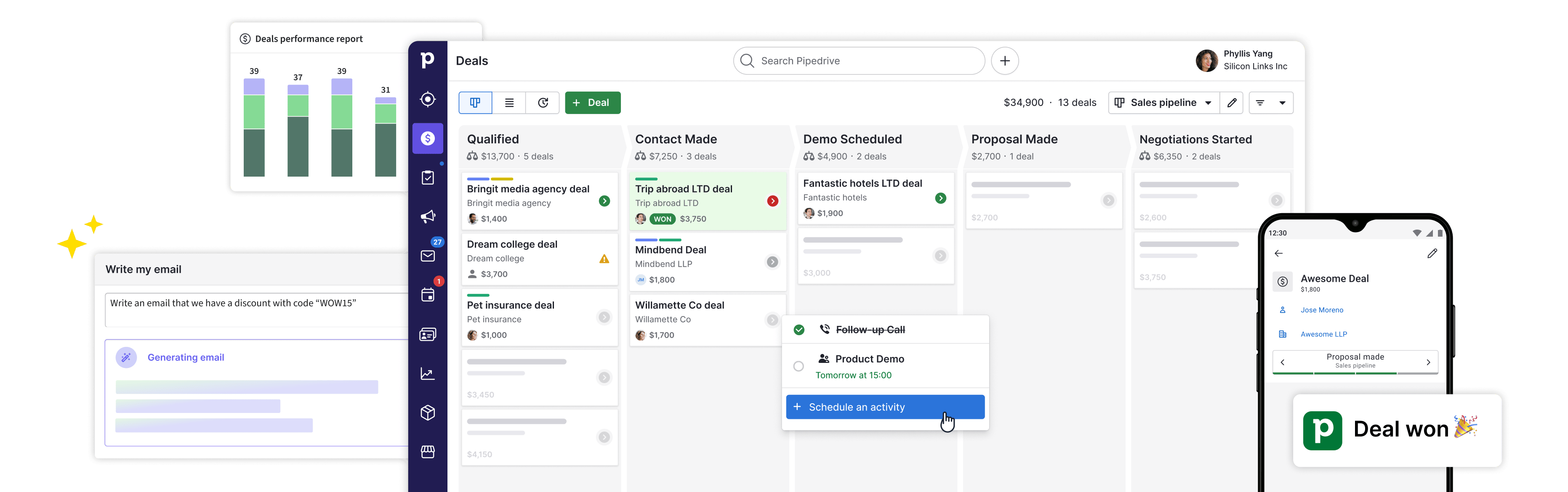 screenshot of Pipedrive