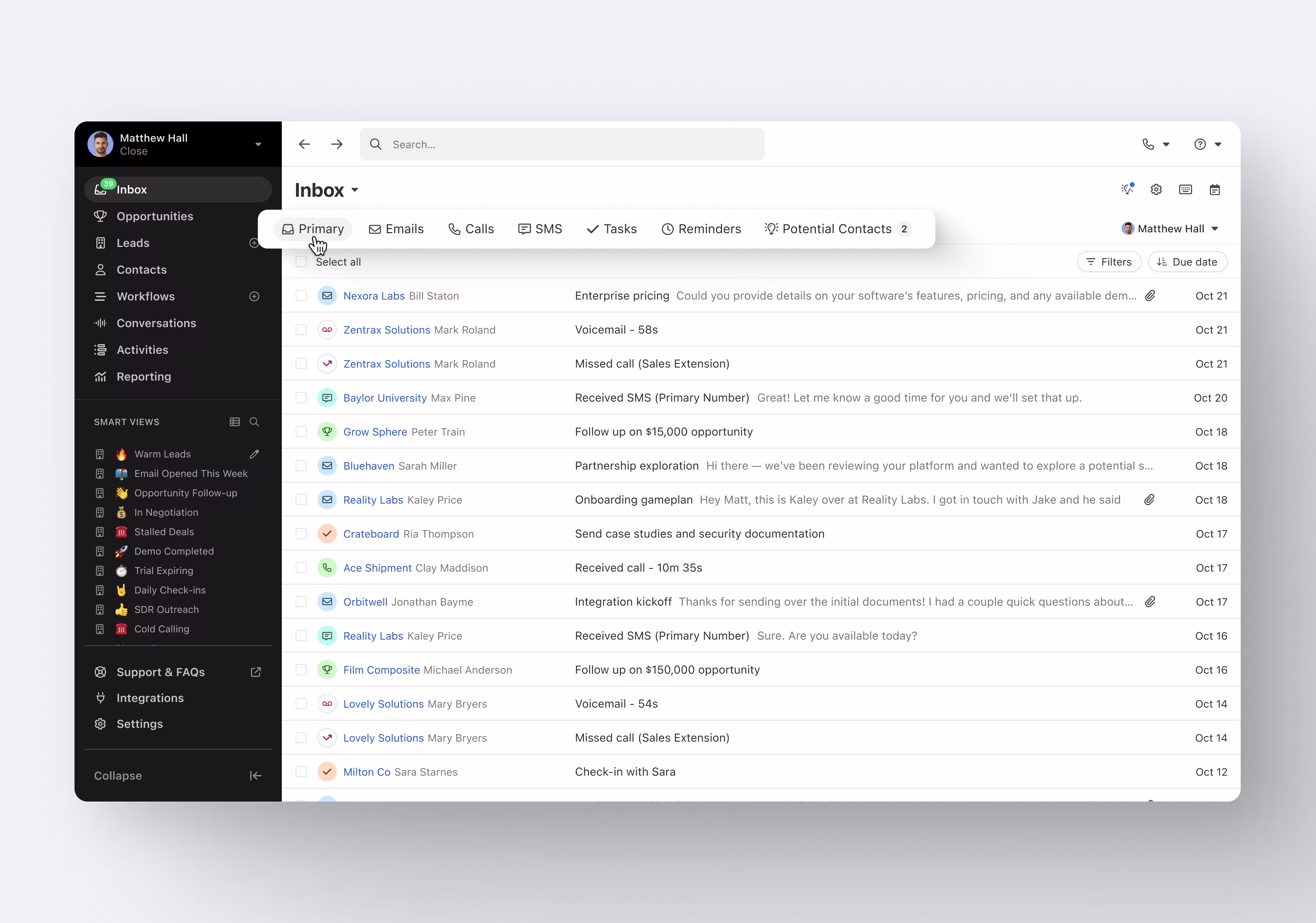 screenshot of Close