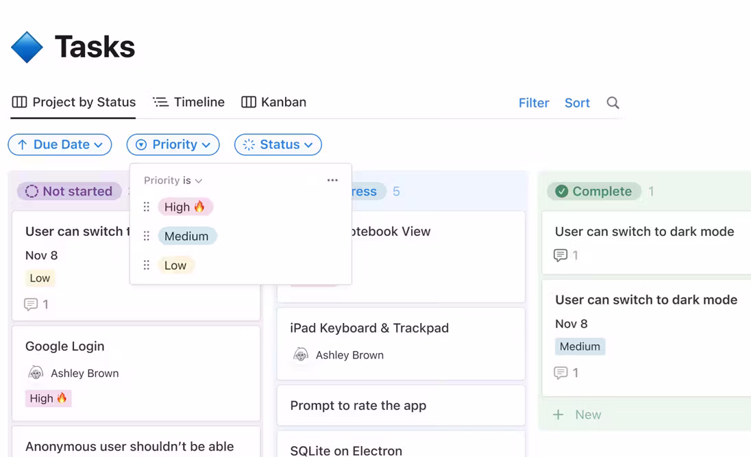 screenshot of Notion