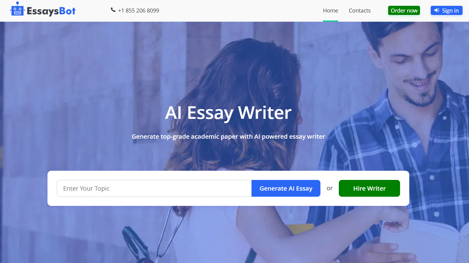 screenshot of EssayBot
