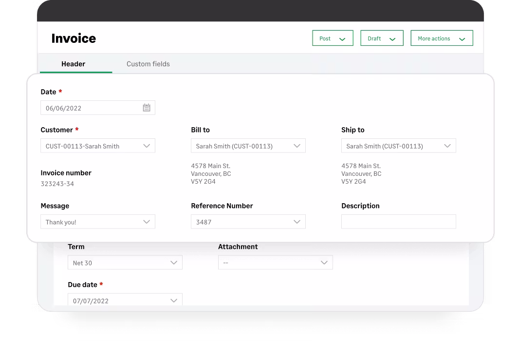 screenshot of Sage Intacct