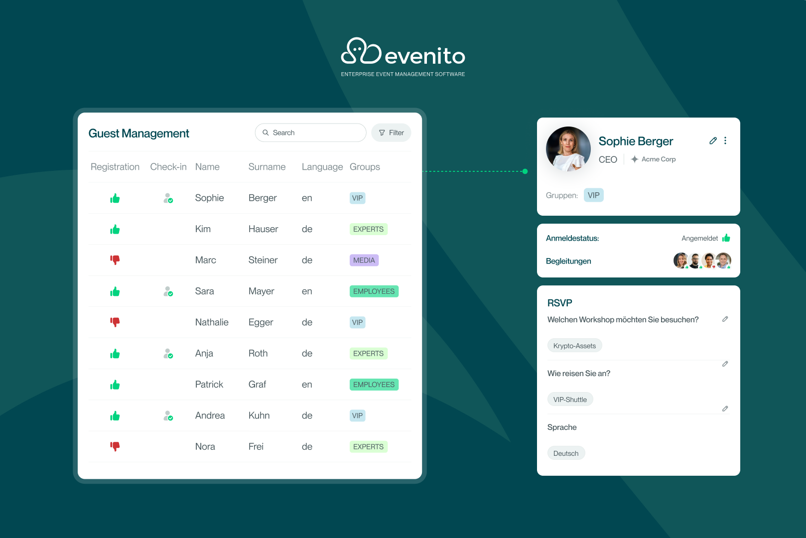 screenshot of evenito