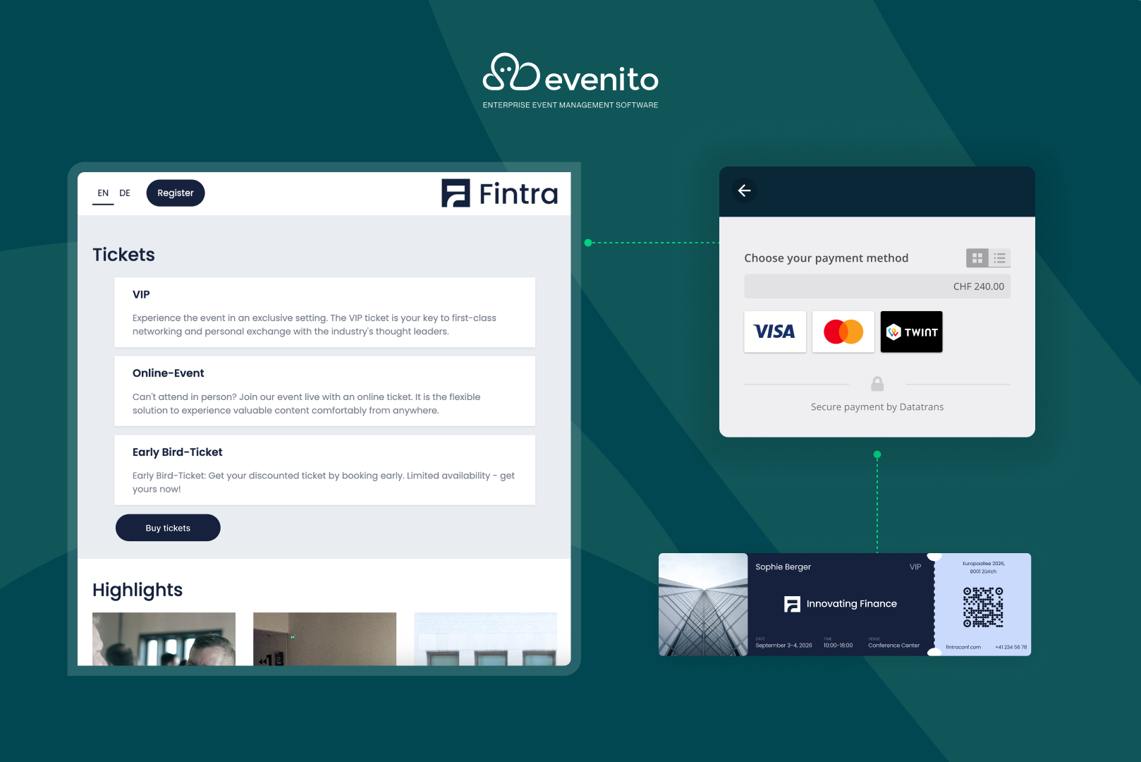 screenshot of evenito