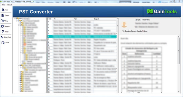 screenshot of GainTools PST to MBOX Converter