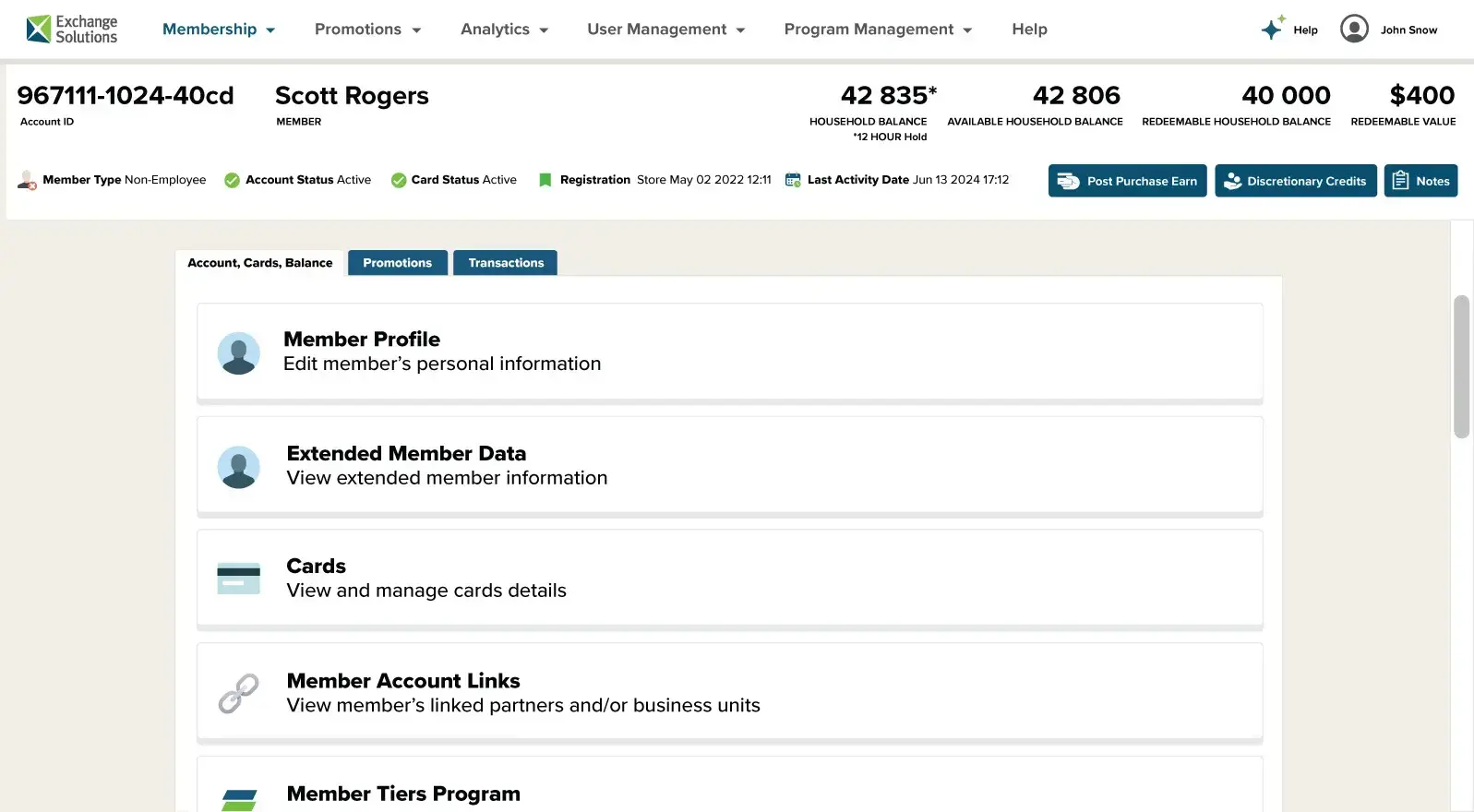 screenshot of Exchange Solutions
