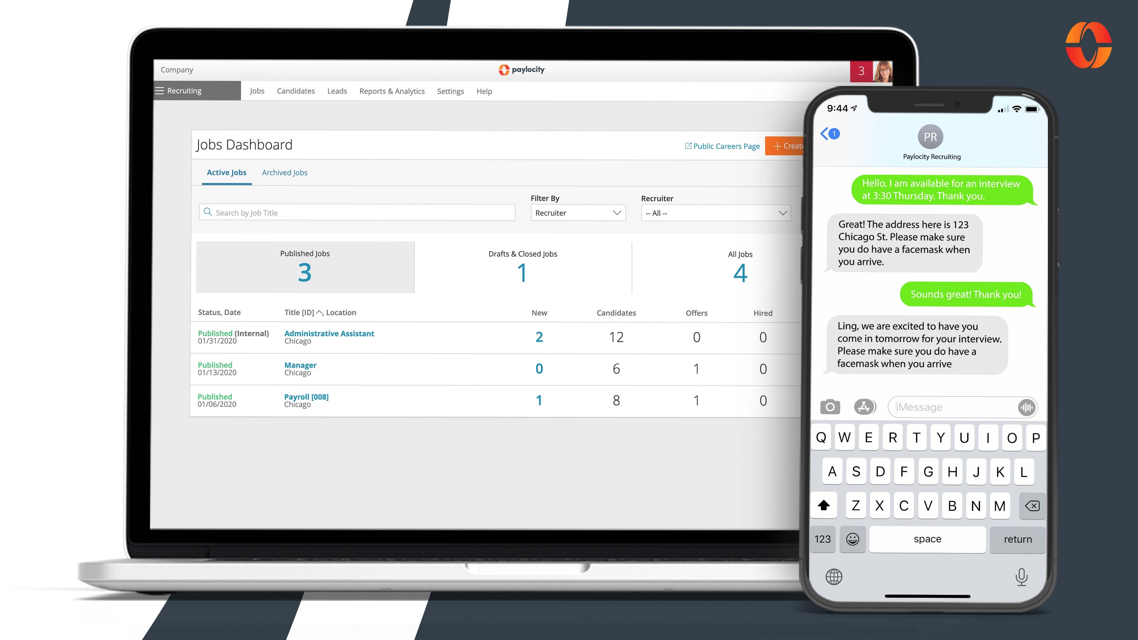 screenshot of Paylocity