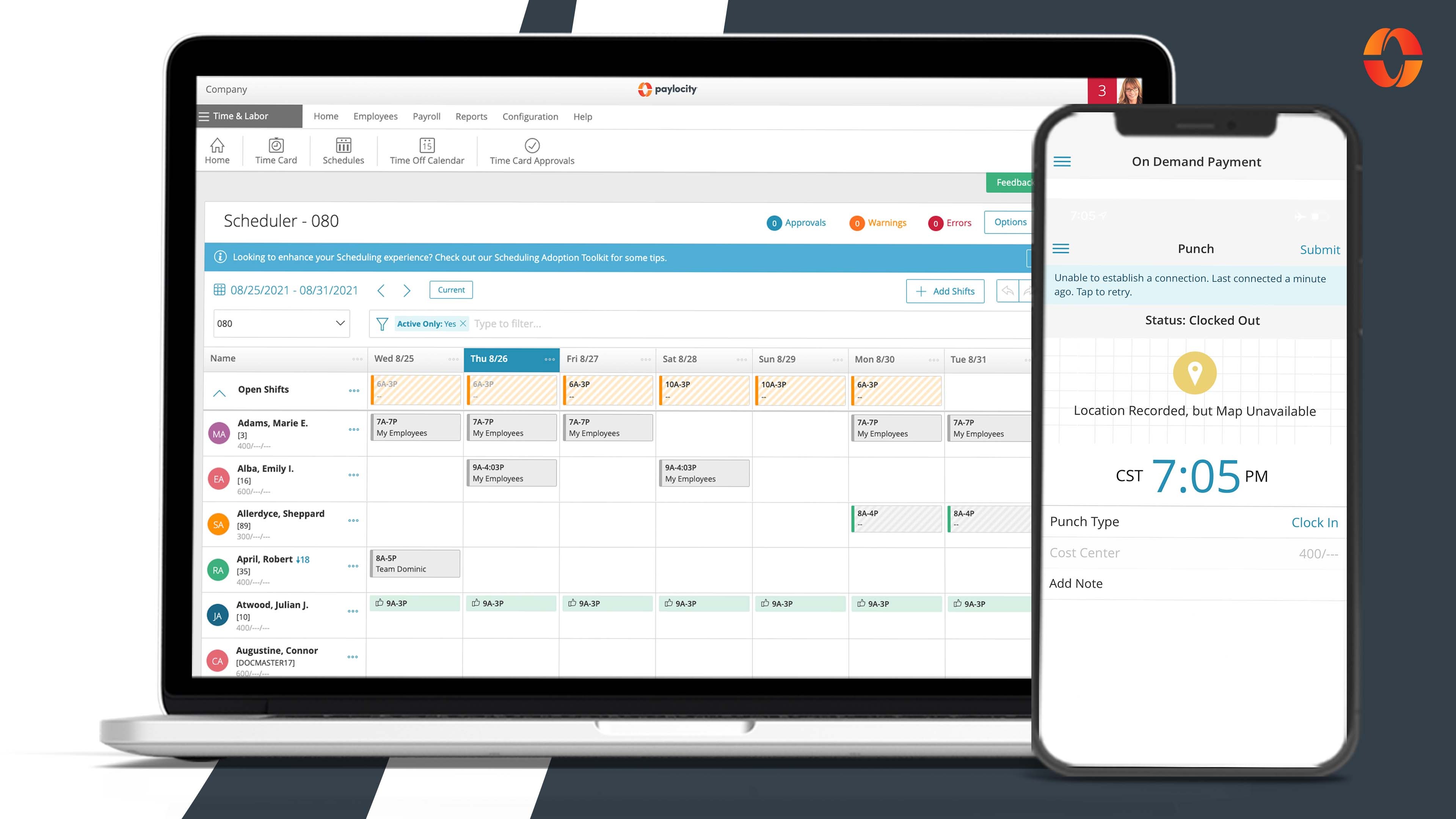 screenshot of Paylocity