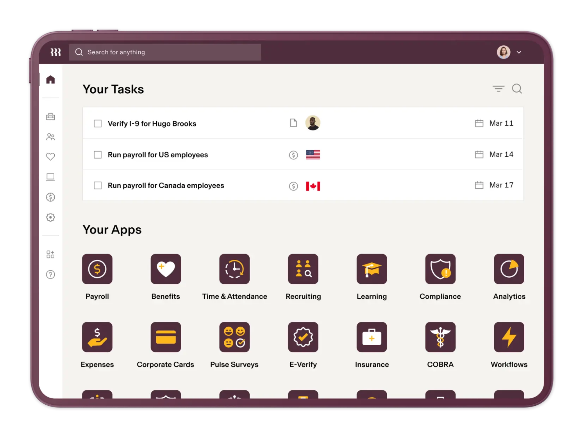 screenshot of Rippling