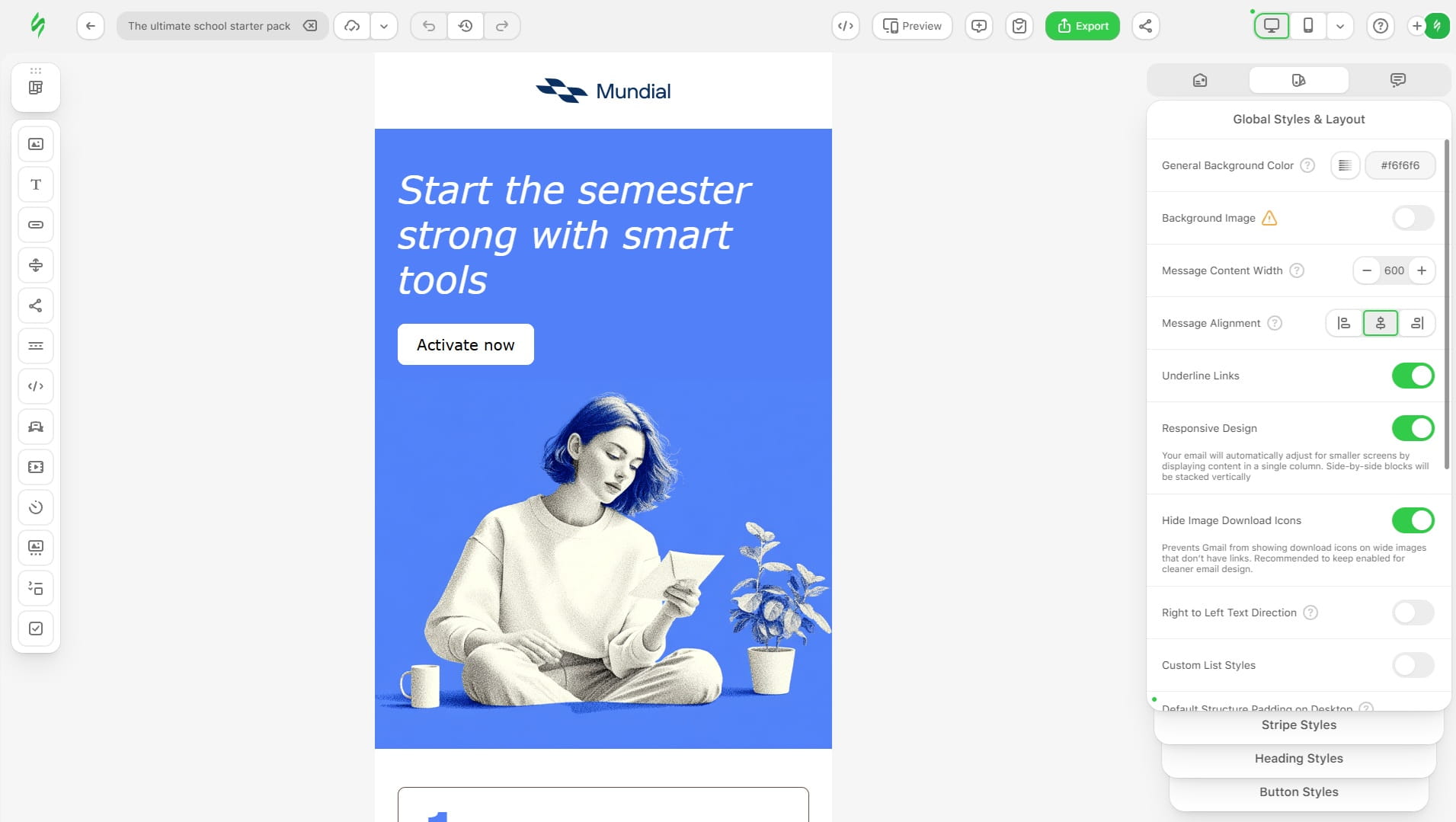 screenshot of Stripo.email