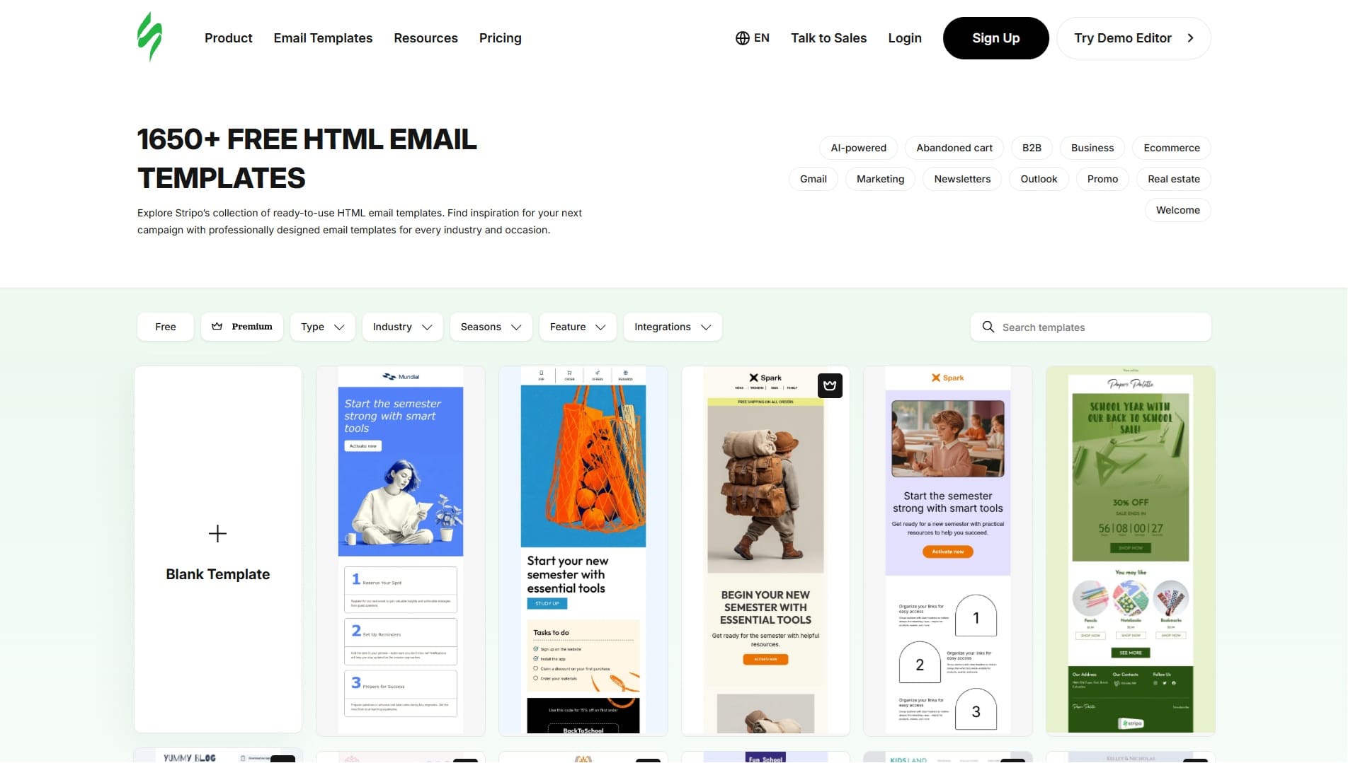 screenshot of Stripo.email