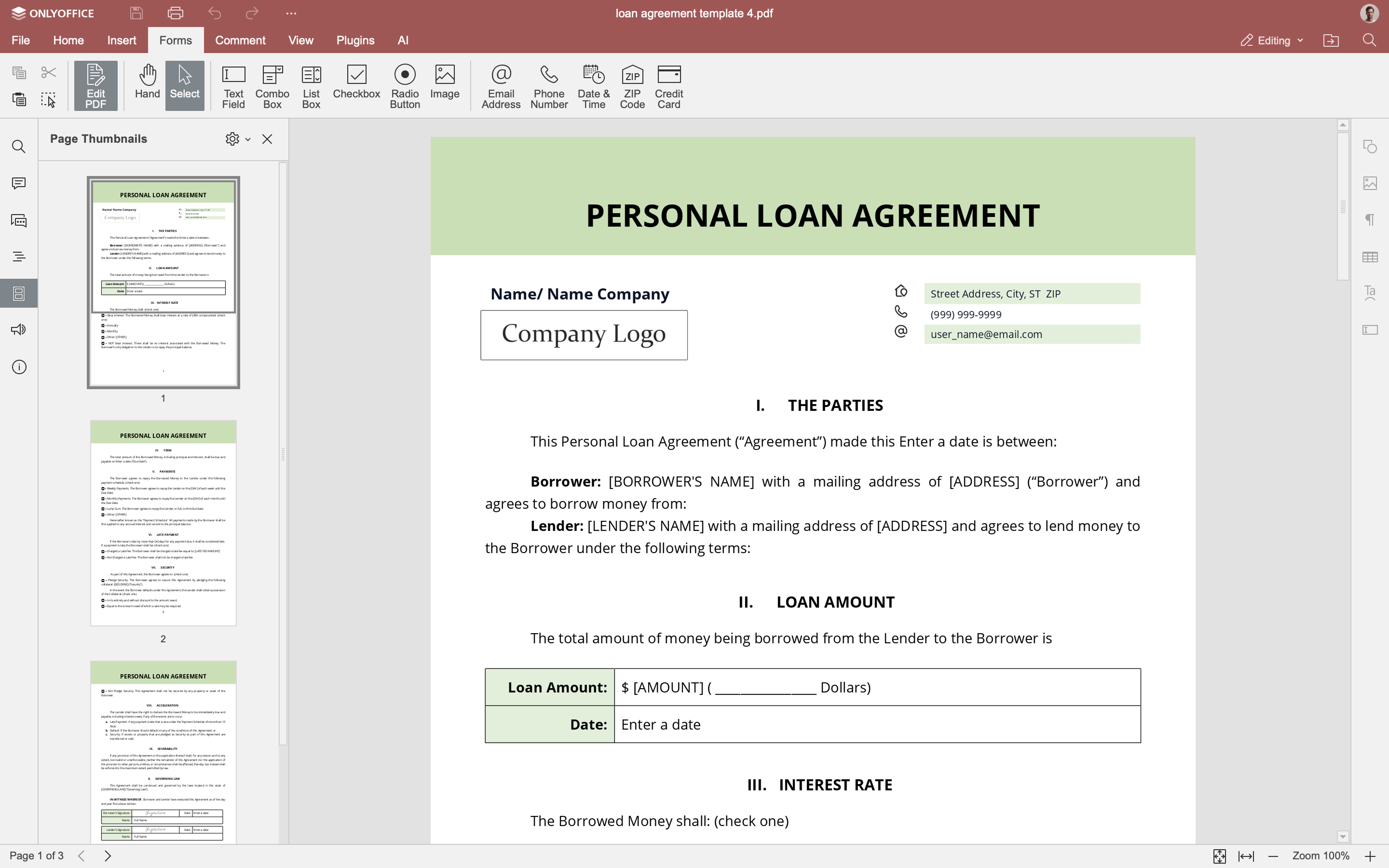 screenshot of ONLYOFFICE Docs