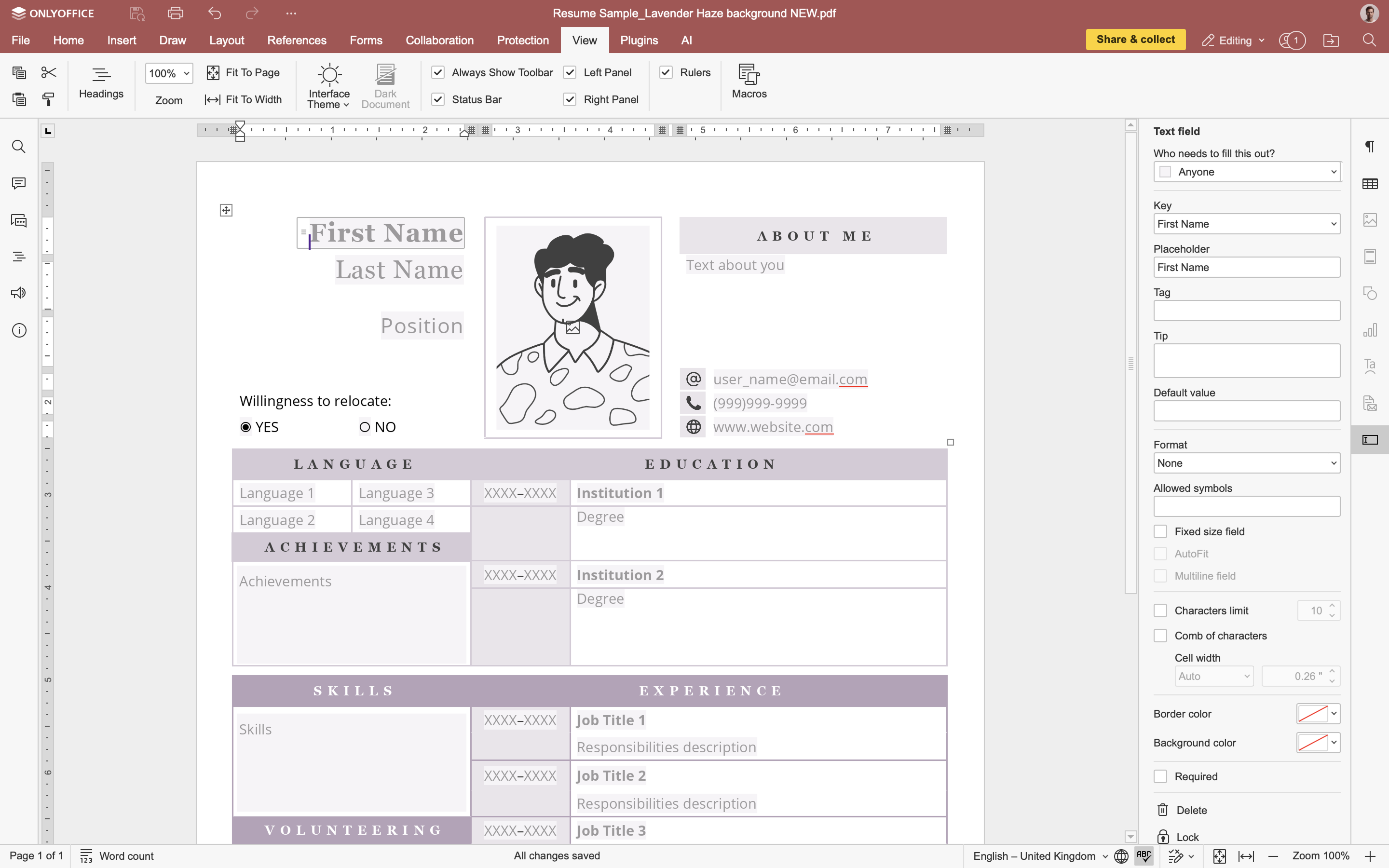 screenshot of ONLYOFFICE Docs