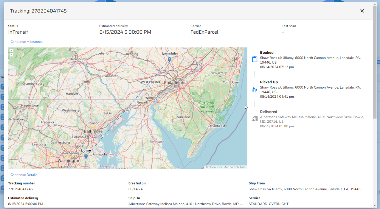 screenshot of FreightPOP