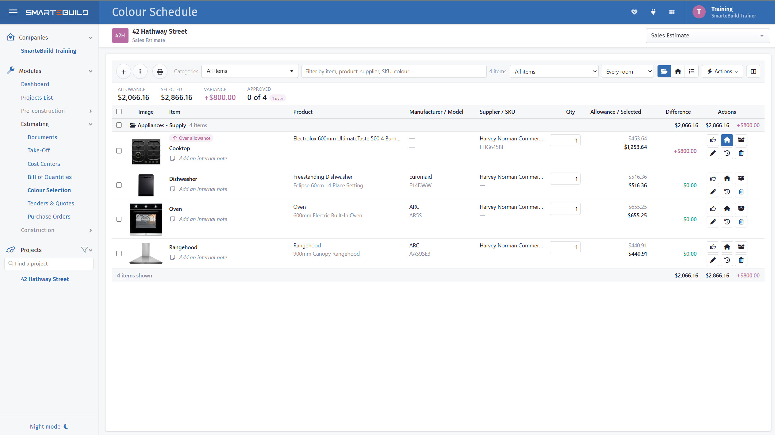screenshot of SmarteBuild