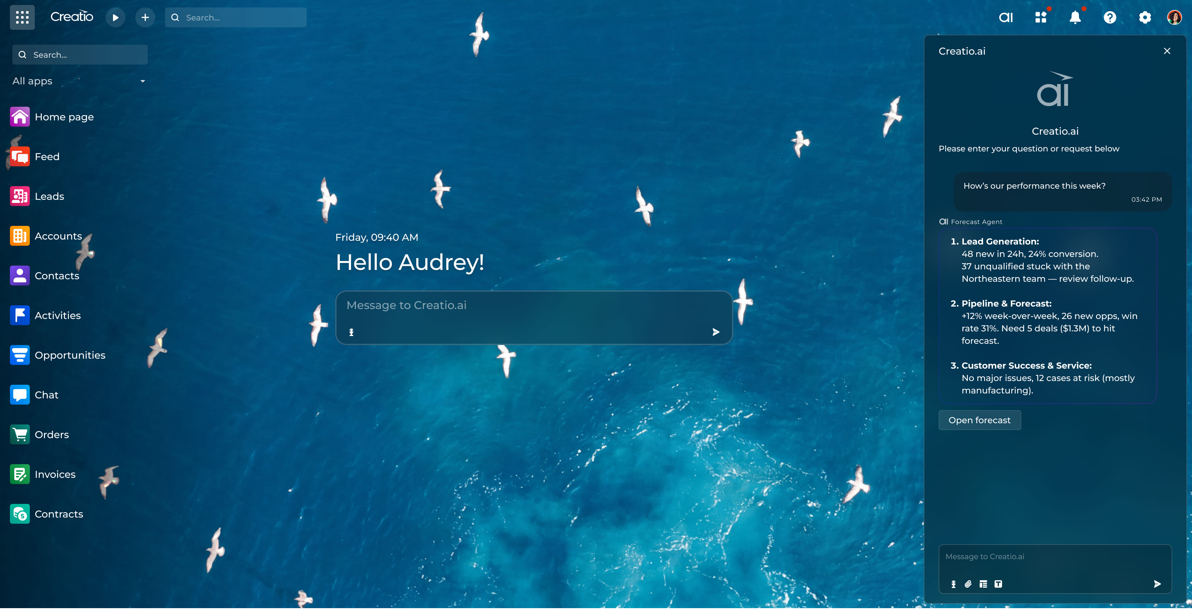 screenshot of Creatio