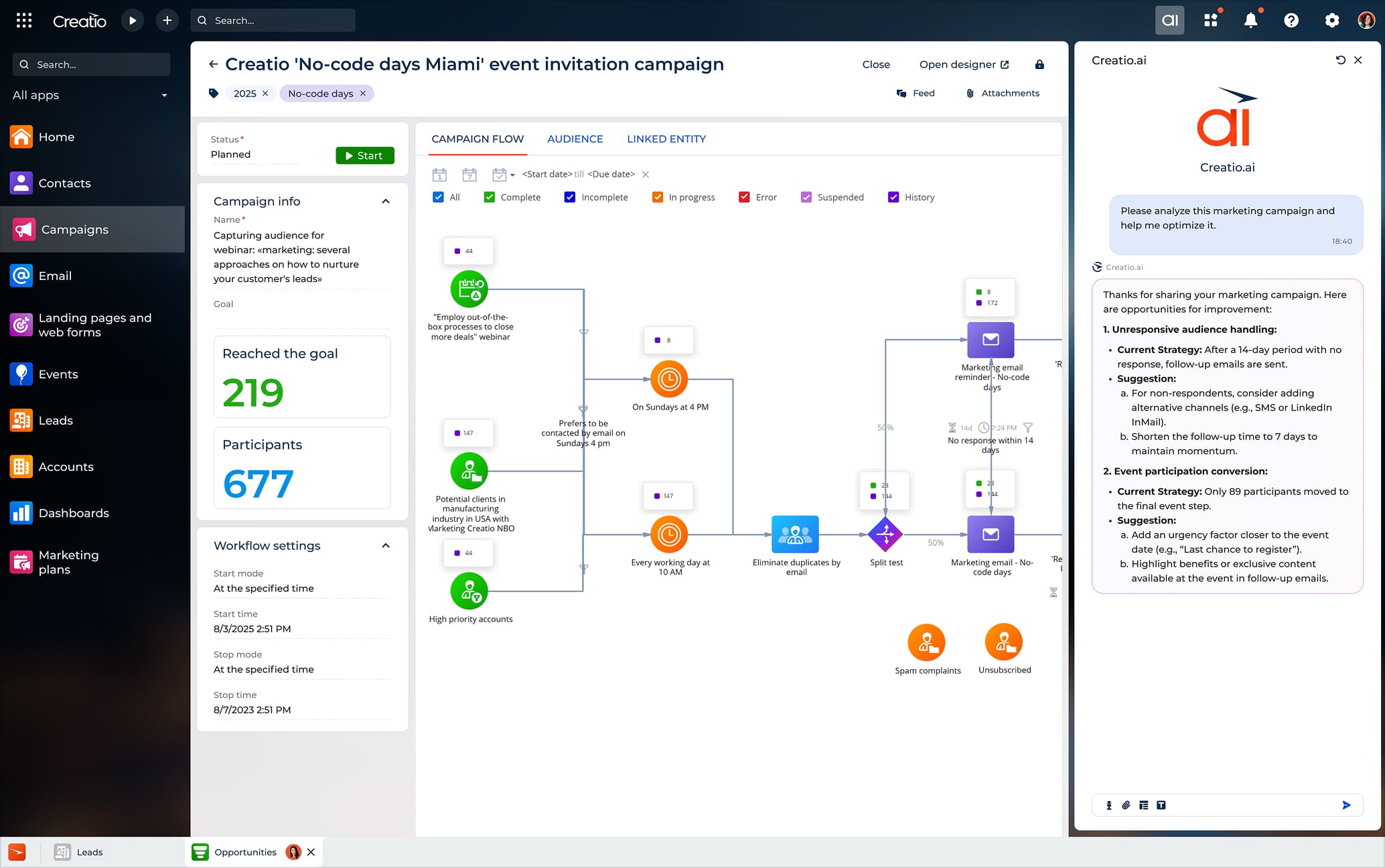 screenshot of Creatio