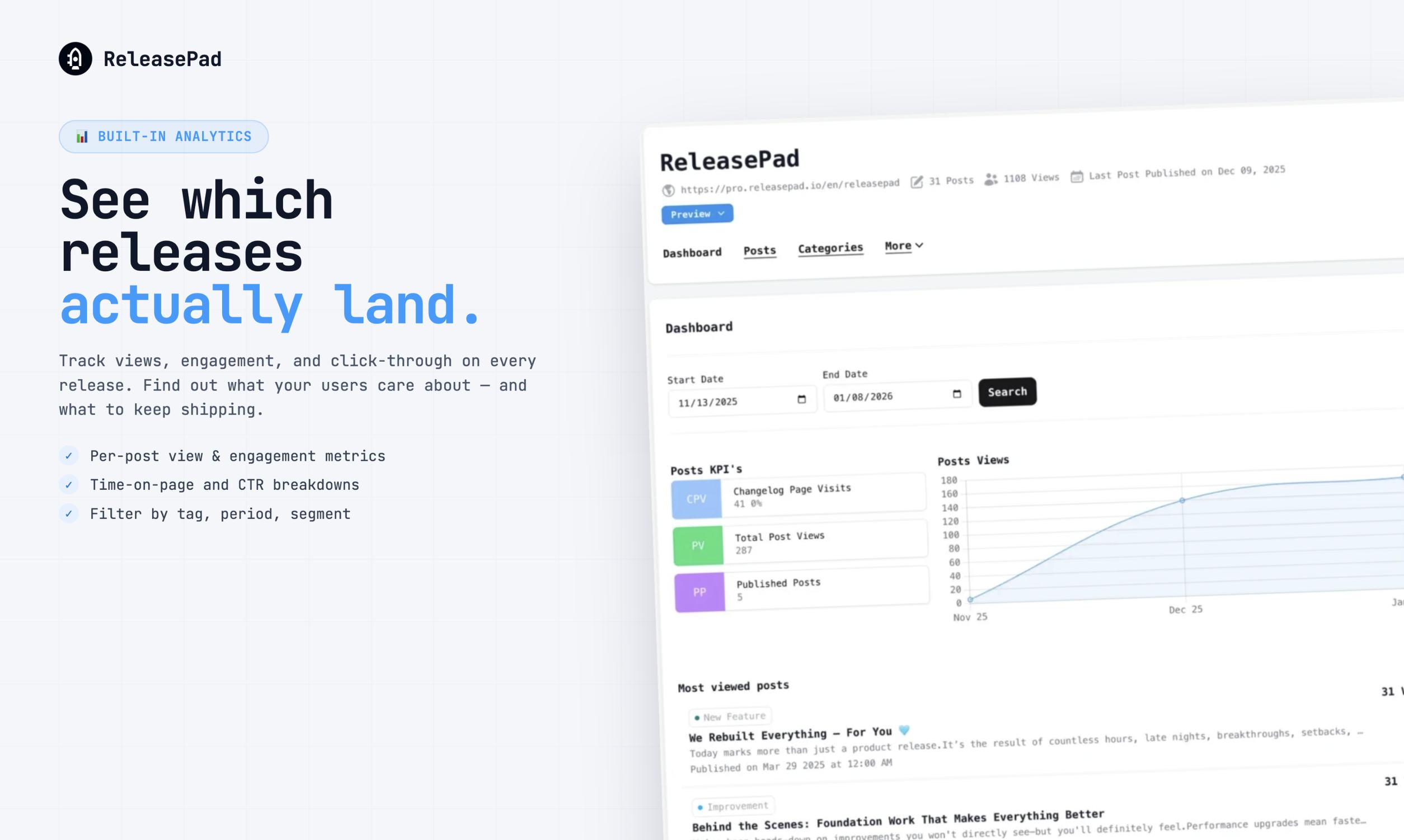 screenshot of ReleasePad