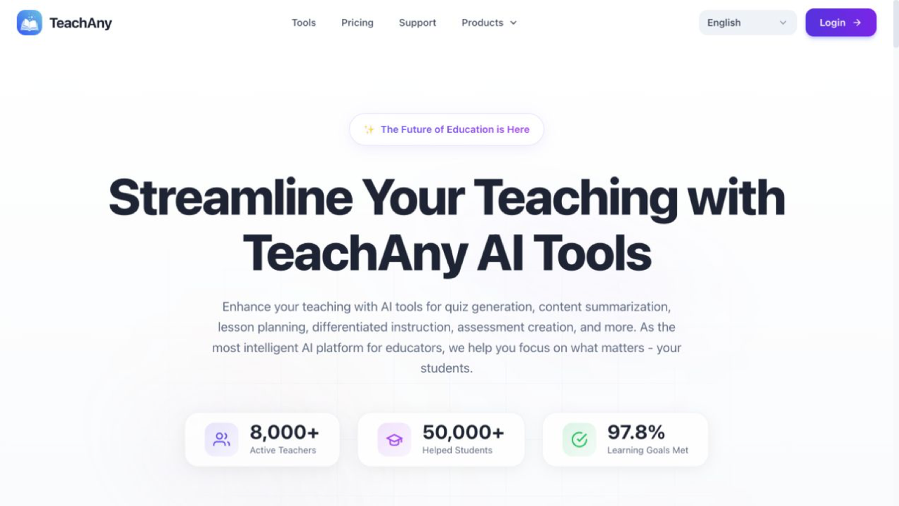 screenshot of TeachAny