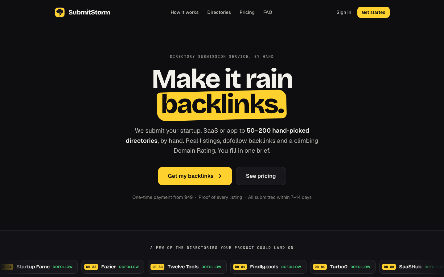 screenshot of SubmitStorm